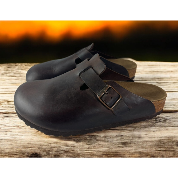 Birkenstock Boston Oiled Waxy Leather Buckle Clogs Slip On Sandal Shoes L6 M4 - Picture 2 of 15